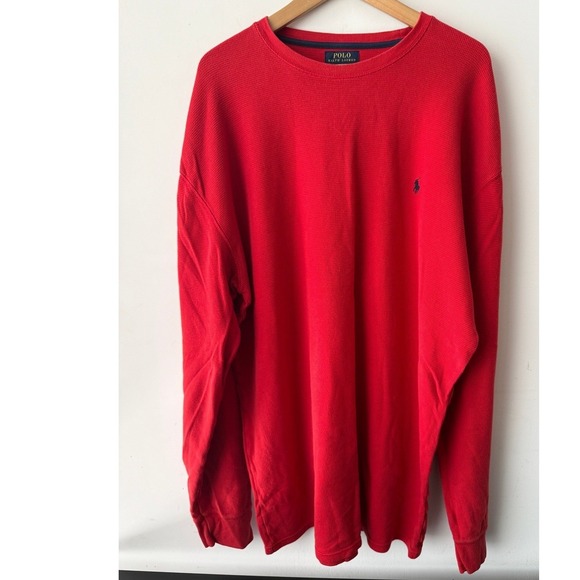 Polo Ralph Lauren Other - Polo Ralph Lauren Mens 3XL XXXL 3XT Red Waffle Knit Thermal Long Sleeve Shirt